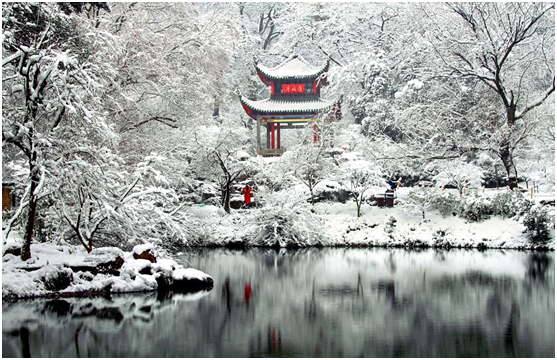 岳麓山-古亭雪影